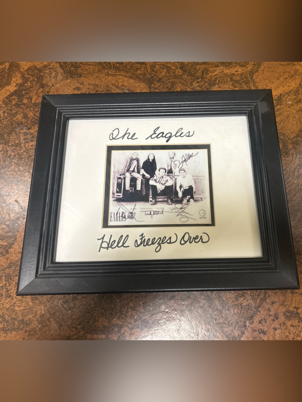 Black Framed Hell Freezes Over Eagles Photo - replica signatures